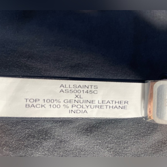 New w/Tags ALLSAINTS light pink leather belt with triangle stud accents size XL - Picture 10 of 10